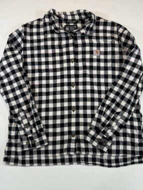 Women’s Carhartt Black & White Buffalo Check Flannel Shirt